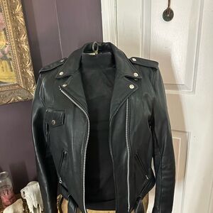 Vintage 1980s BERMAN’S Leather Biker Jacket – Women’s Size 12 – Heavy & Iconic